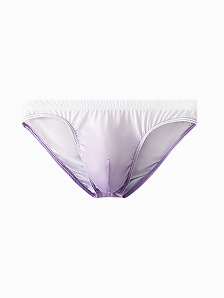 3 Pack Men's Sensual Silk-Like Loose Gradient Color Bikini