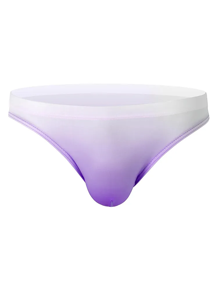 3 Pack Men's Sensual Silk-Like Loose Gradient Color Bikini