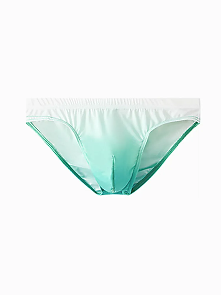 3 Pack Men's Sensual Silk-Like Loose Gradient Color Bikini