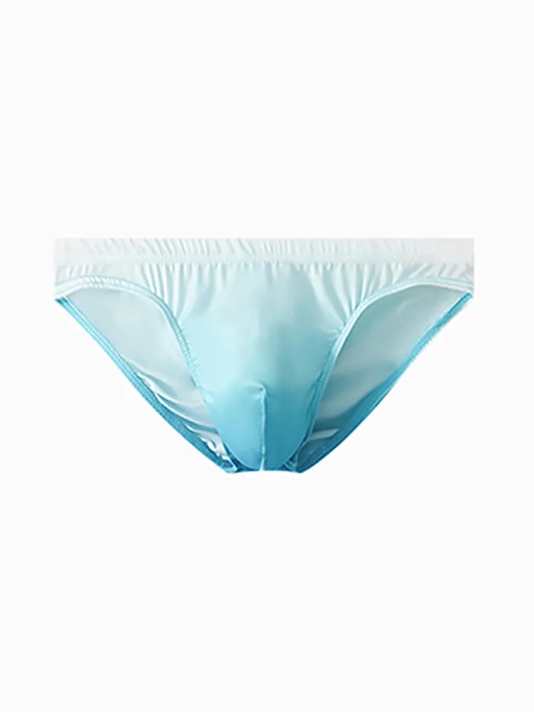 3 Pack Men's Sensual Silk-Like Loose Gradient Color Bikini