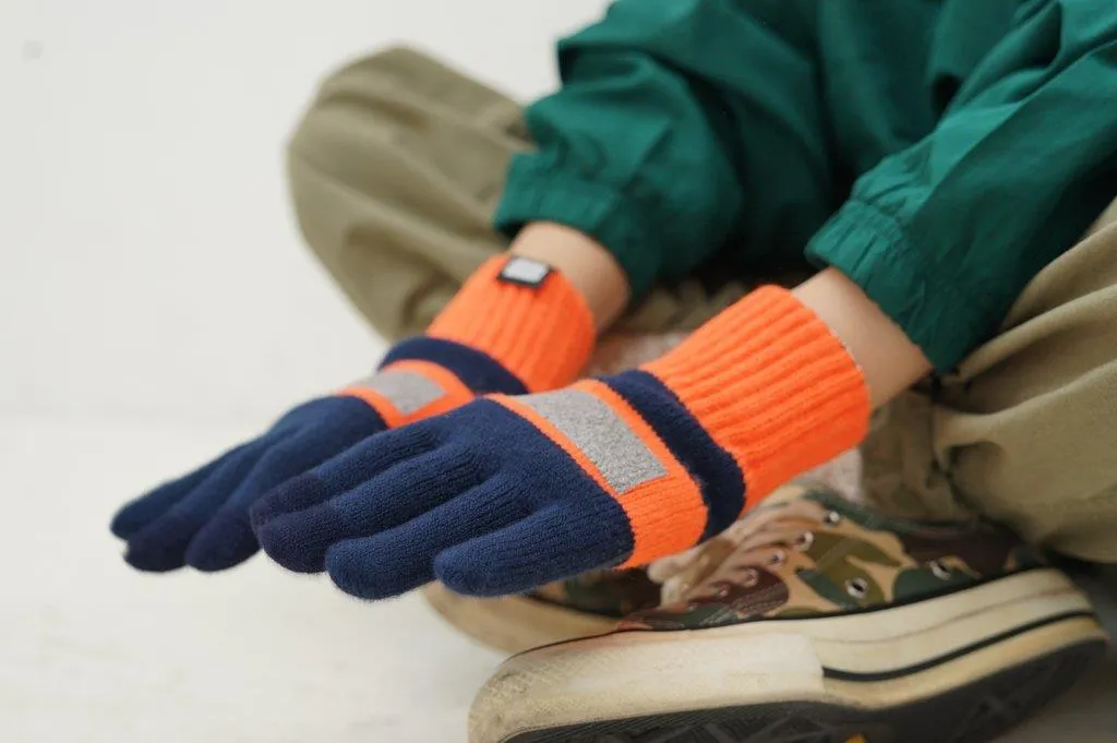 Ablaze Knit Gloves (Navy   Orange)