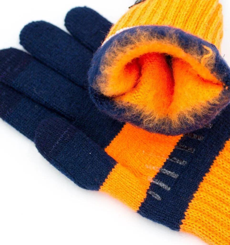 Ablaze Knit Gloves (Navy   Orange)