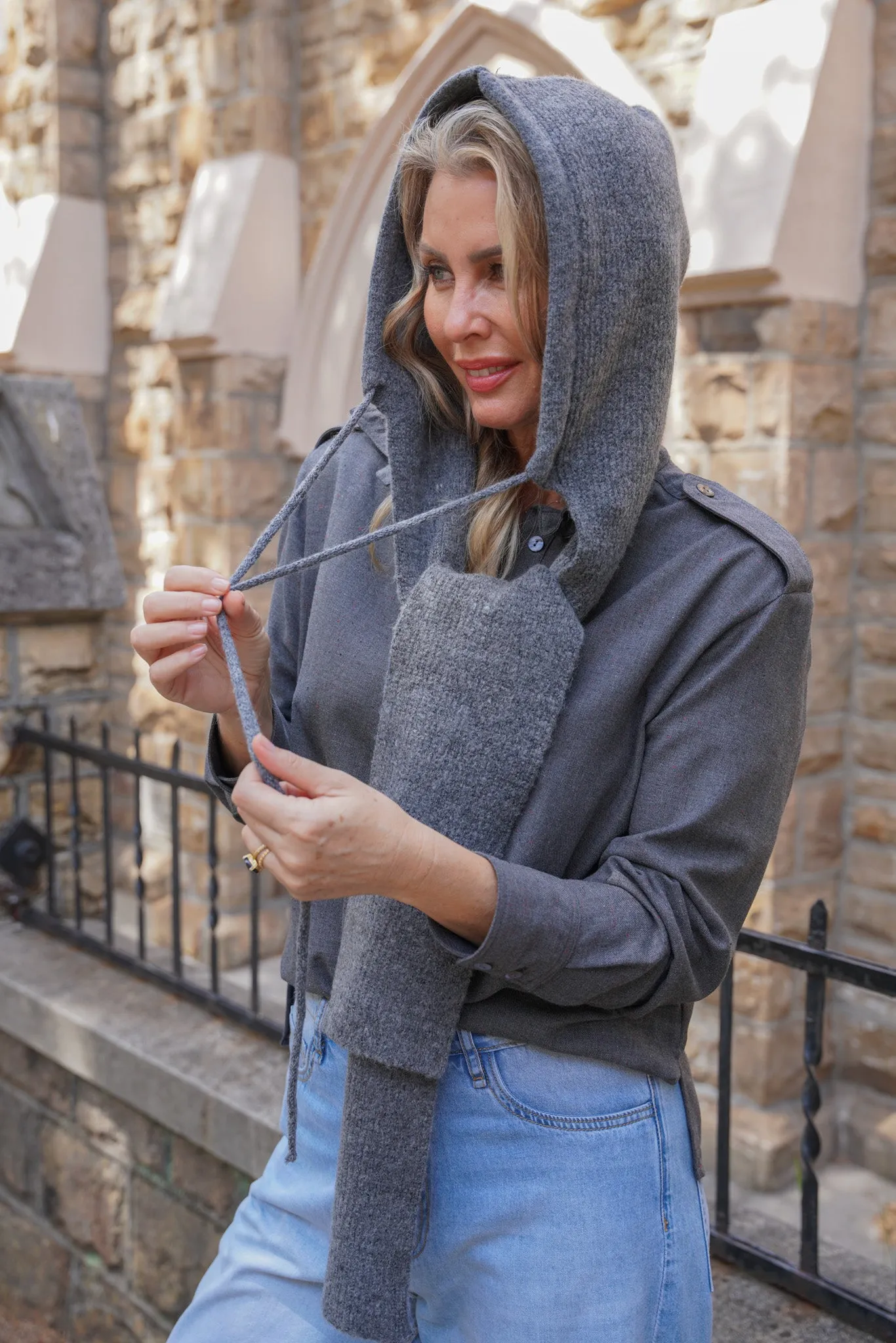 Charcoal Scarf Beanie