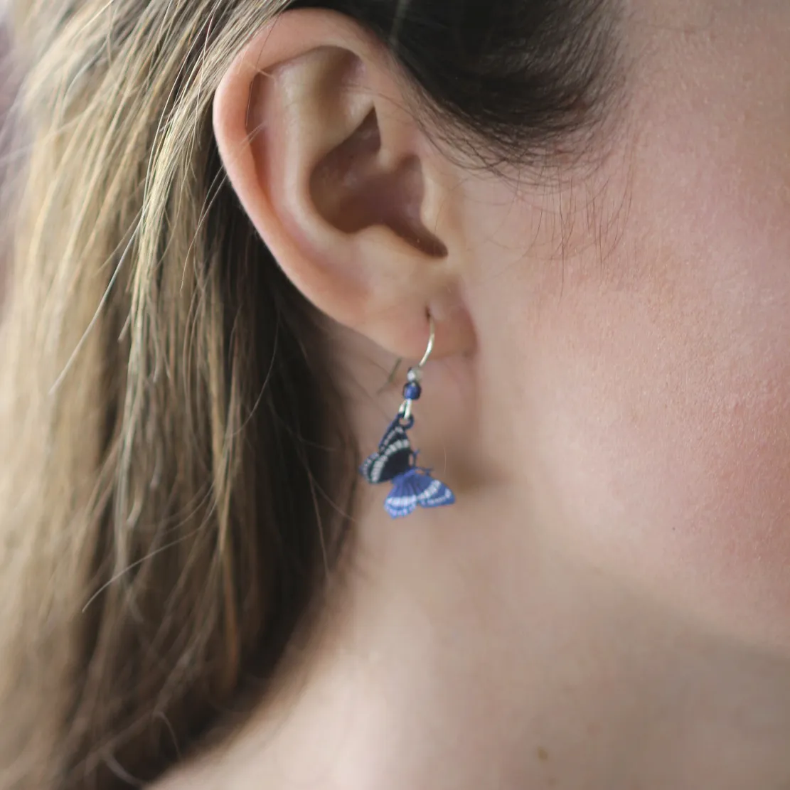 Dusk Blue Butterfly Earrings