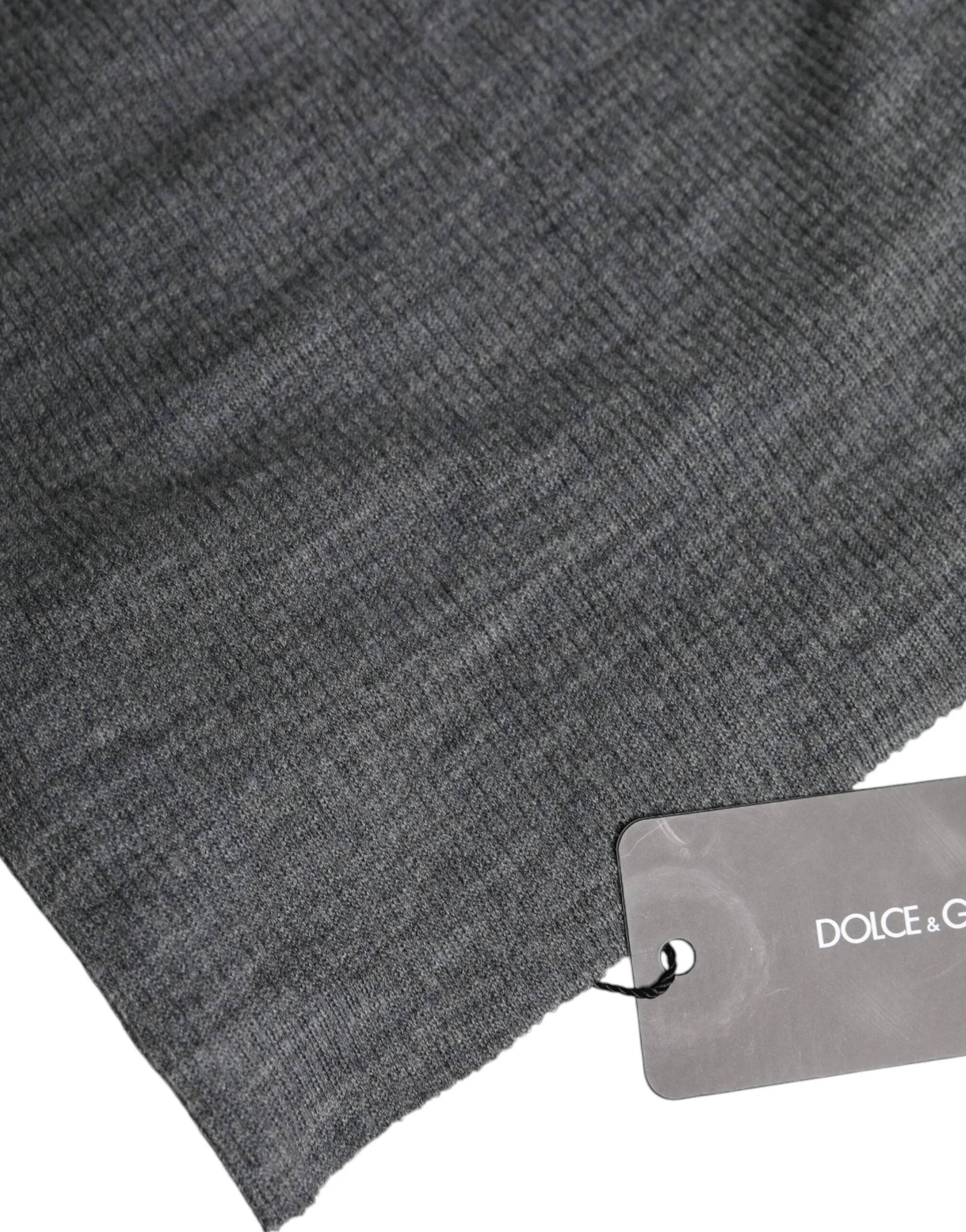 Gray Wool Blend Knitted Beanie Cap