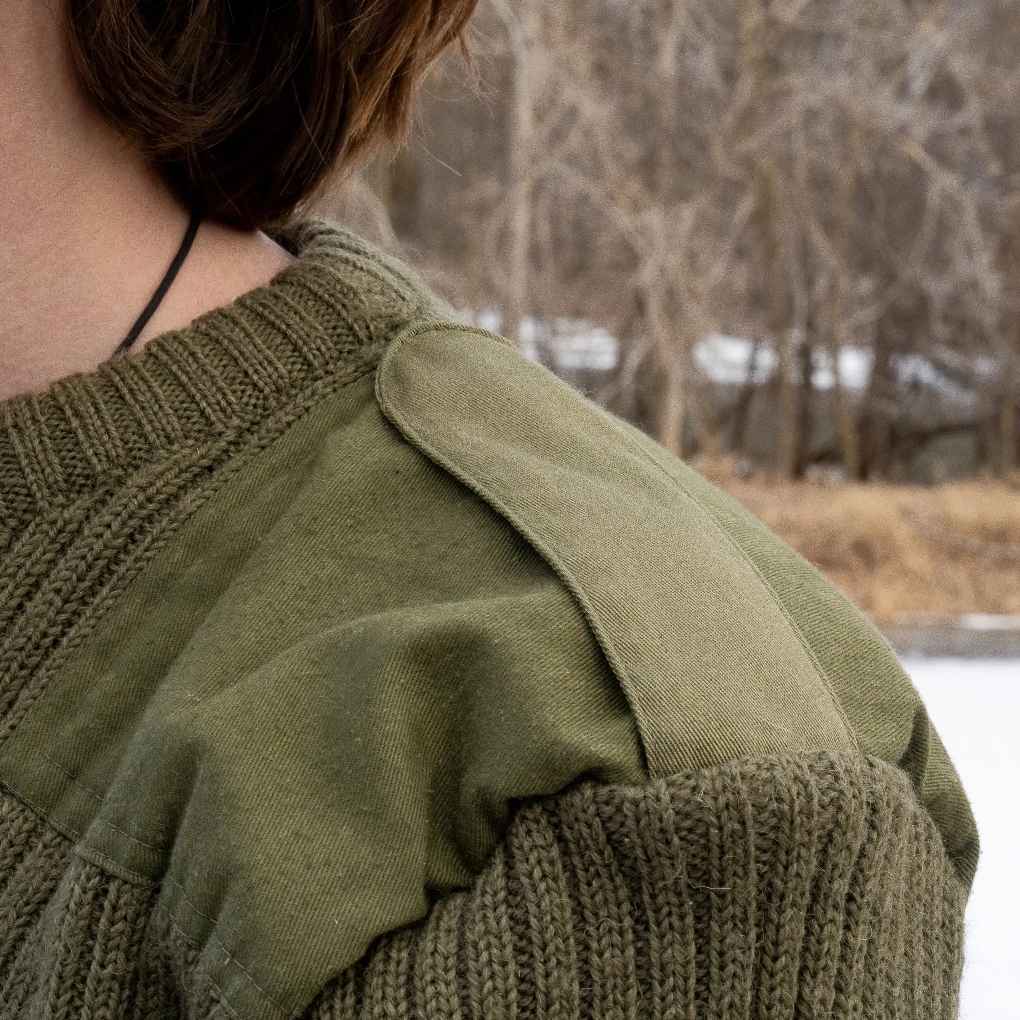 Issued British Army OD Green Wool Sweater