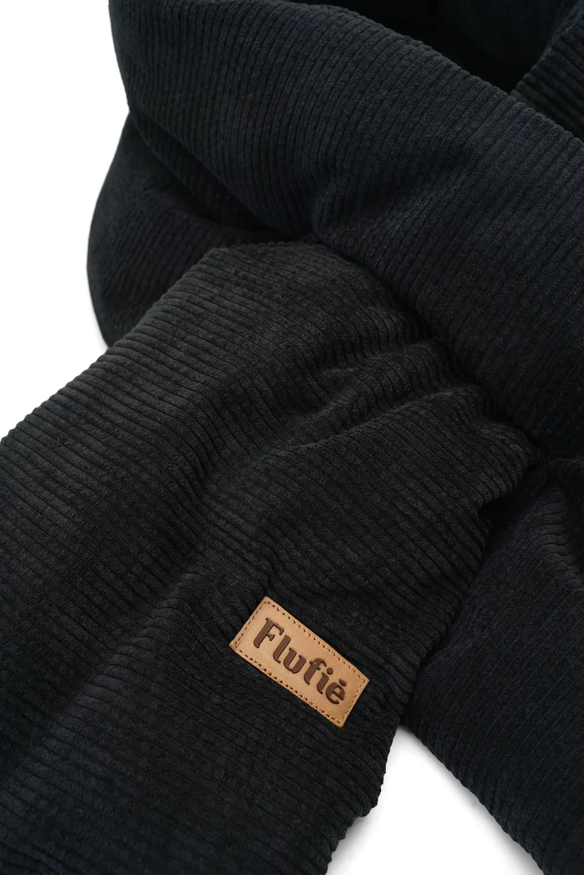 Jet Black Cord Pillow Scarf
