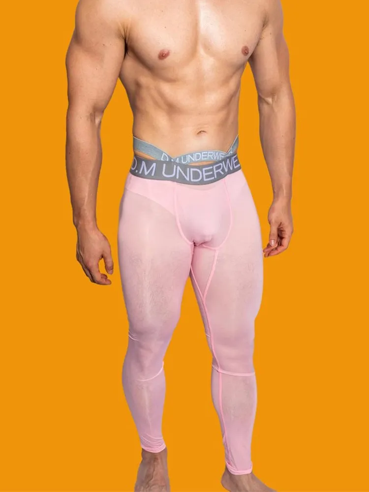 Men's Low-Rise Breathable Silk-Like Semi-Transparent Tights
