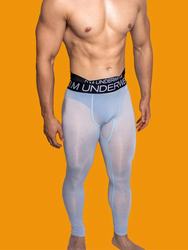 Men's Low-Rise Breathable Silk-Like Semi-Transparent Tights