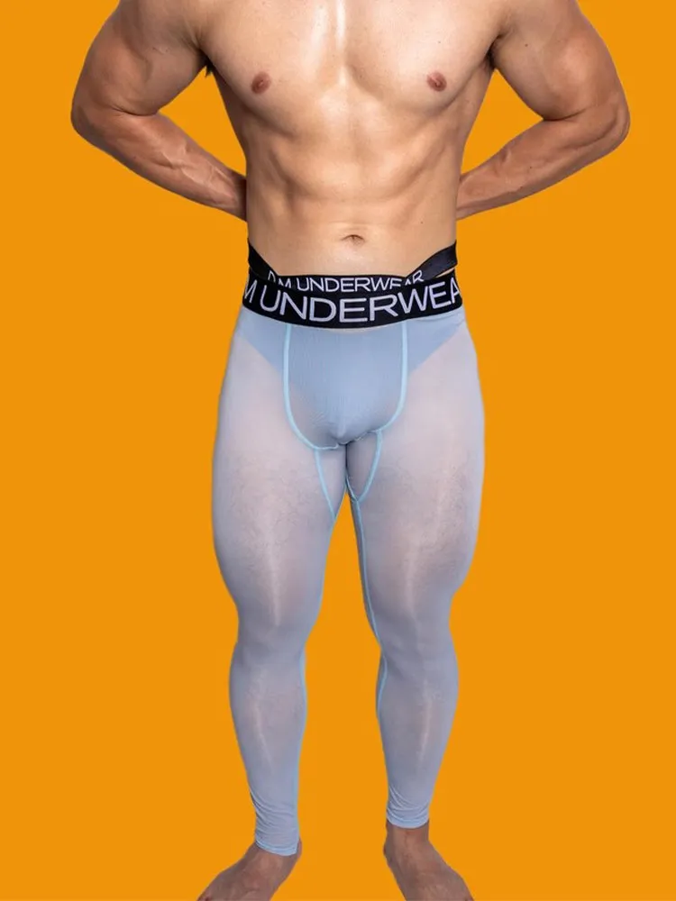 Men's Low-Rise Breathable Silk-Like Semi-Transparent Tights