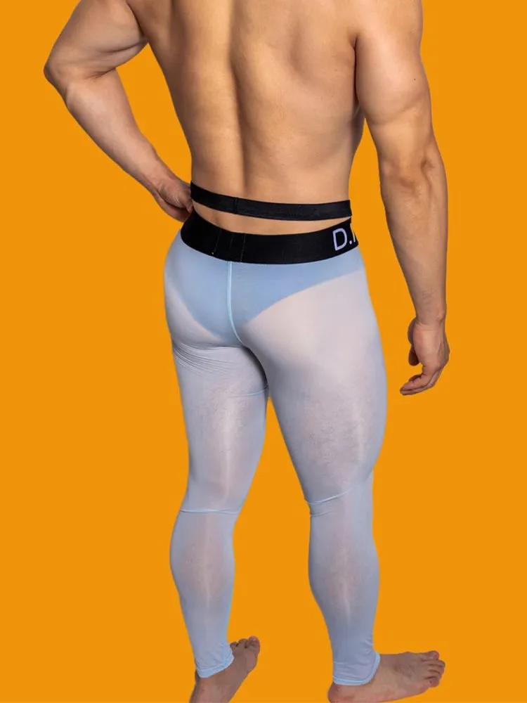 Men's Low-Rise Breathable Silk-Like Semi-Transparent Tights