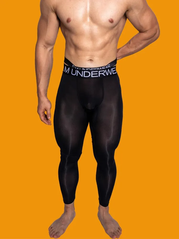 Men's Low-Rise Breathable Silk-Like Semi-Transparent Tights