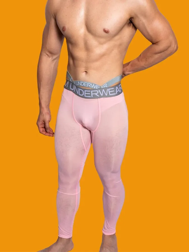 Men's Low-Rise Breathable Silk-Like Semi-Transparent Tights