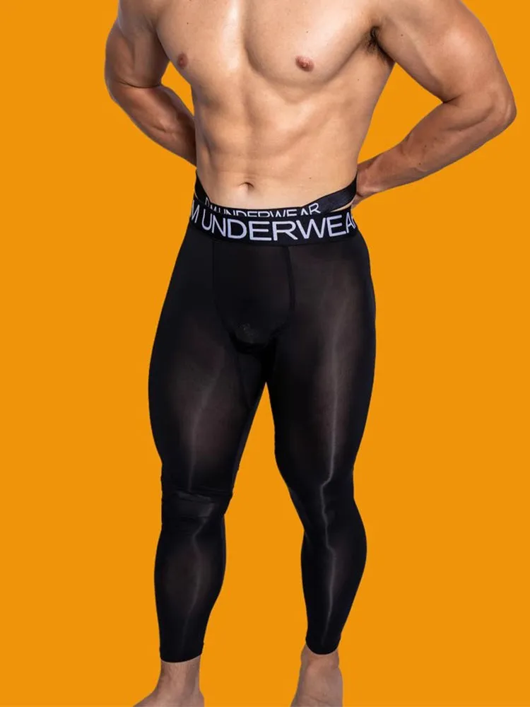 Men's Low-Rise Breathable Silk-Like Semi-Transparent Tights