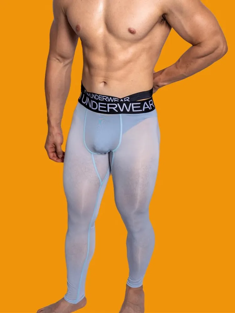 Men's Low-Rise Breathable Silk-Like Semi-Transparent Tights