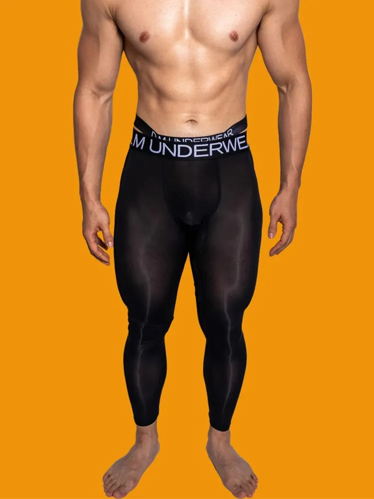 Men's Low-Rise Breathable Silk-Like Semi-Transparent Tights