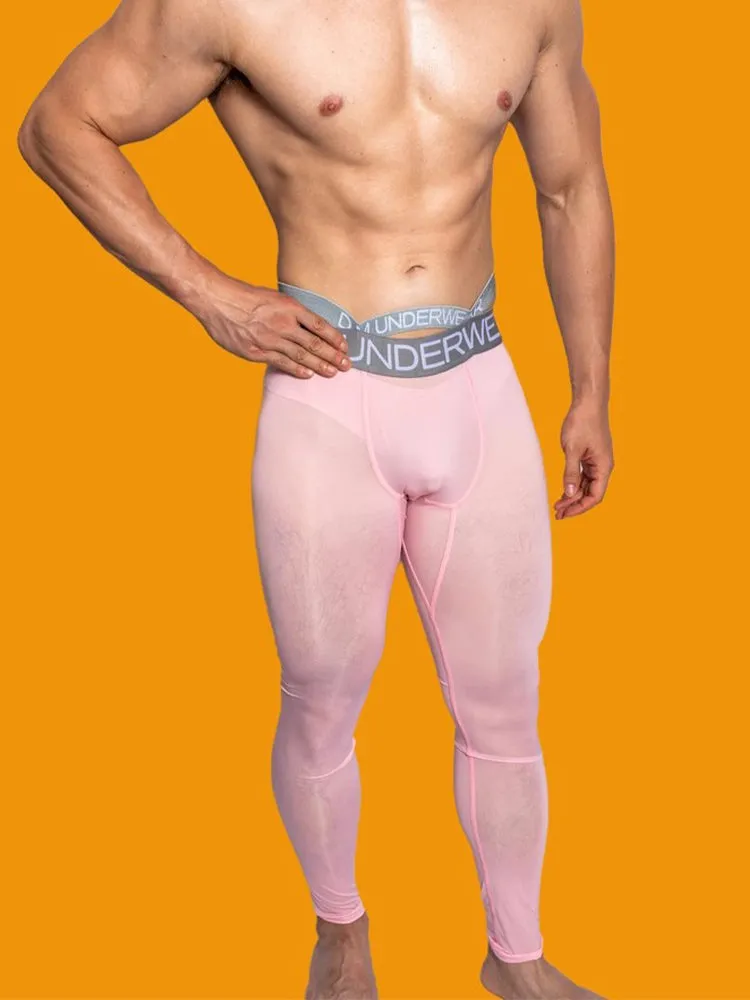 Men's Low-Rise Breathable Silk-Like Semi-Transparent Tights