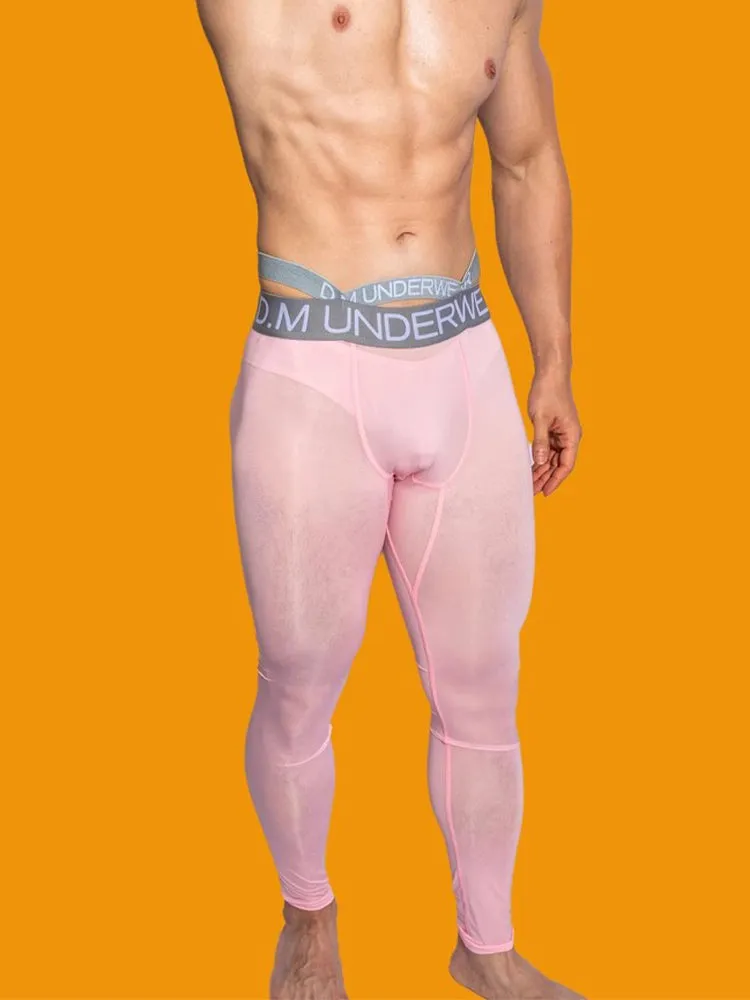 Men's Low-Rise Breathable Silk-Like Semi-Transparent Tights