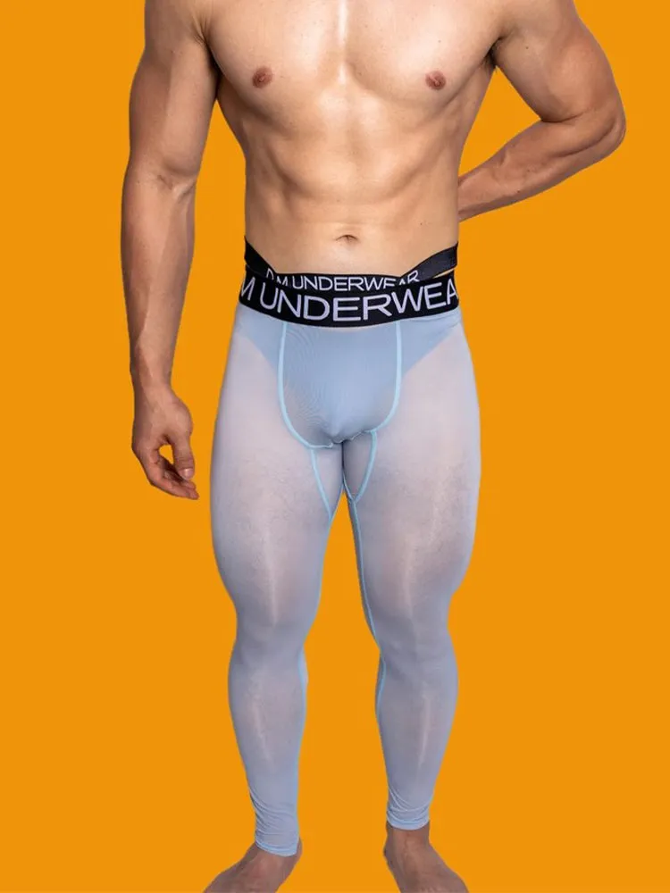 Men's Low-Rise Breathable Silk-Like Semi-Transparent Tights