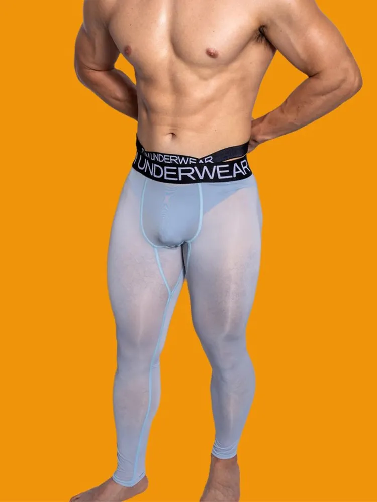 Men's Low-Rise Breathable Silk-Like Semi-Transparent Tights