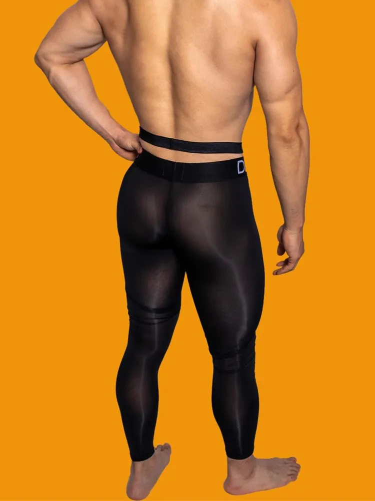 Men's Low-Rise Breathable Silk-Like Semi-Transparent Tights
