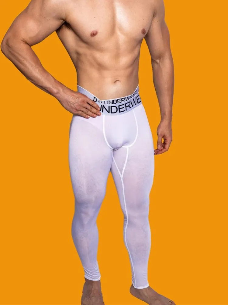 Men's Low-Rise Breathable Silk-Like Semi-Transparent Tights