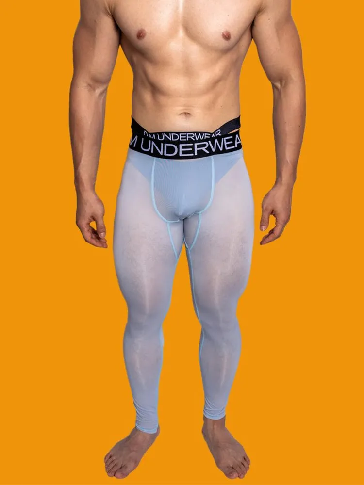 Men's Low-Rise Breathable Silk-Like Semi-Transparent Tights