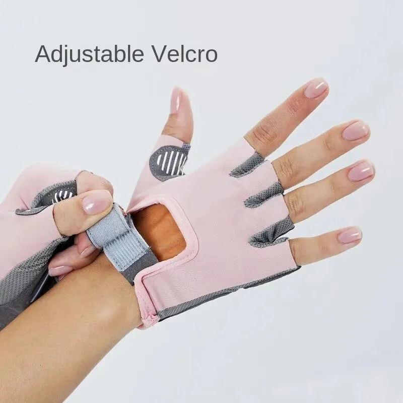 Multi-Purpose Fitness Gloves - Reflective, Non-Slip, Half-Finger Design for Gym, Yoga & Weight Lifting