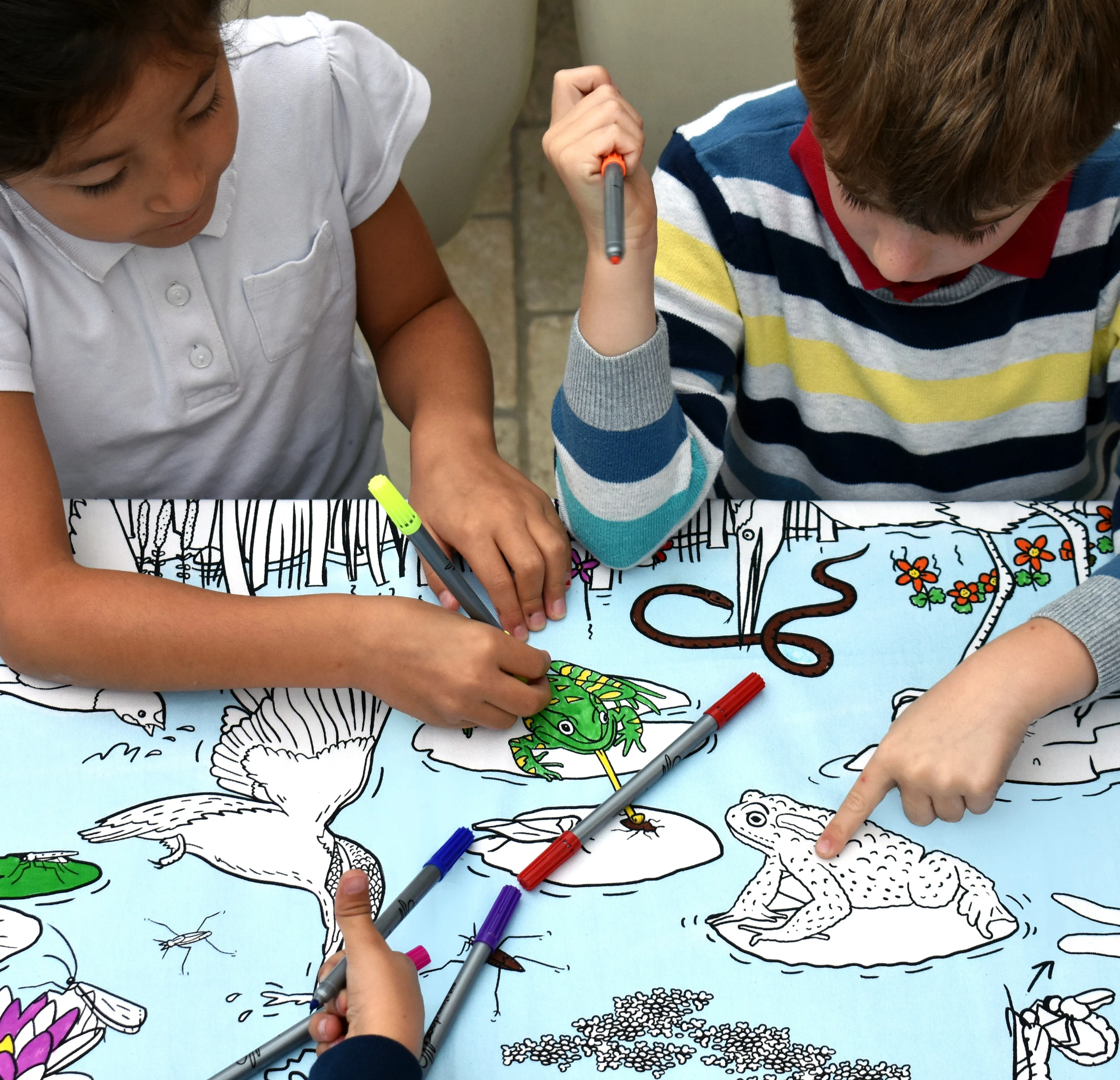 nature & wildlife pond adventure tablecloth