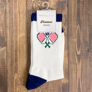 Pickleball Paddle White Sports Socks