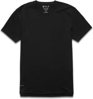 Split Hem Short Sleeve Men's T-Shirt - Polyester, Cotton, and Spandex Blend – Moisture Wicking, Breathable, Classic Fit