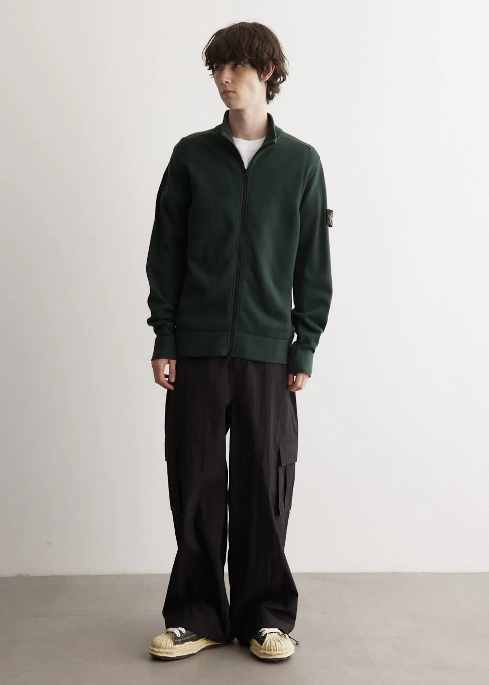 Stand Collar Zip Knit Cardigan