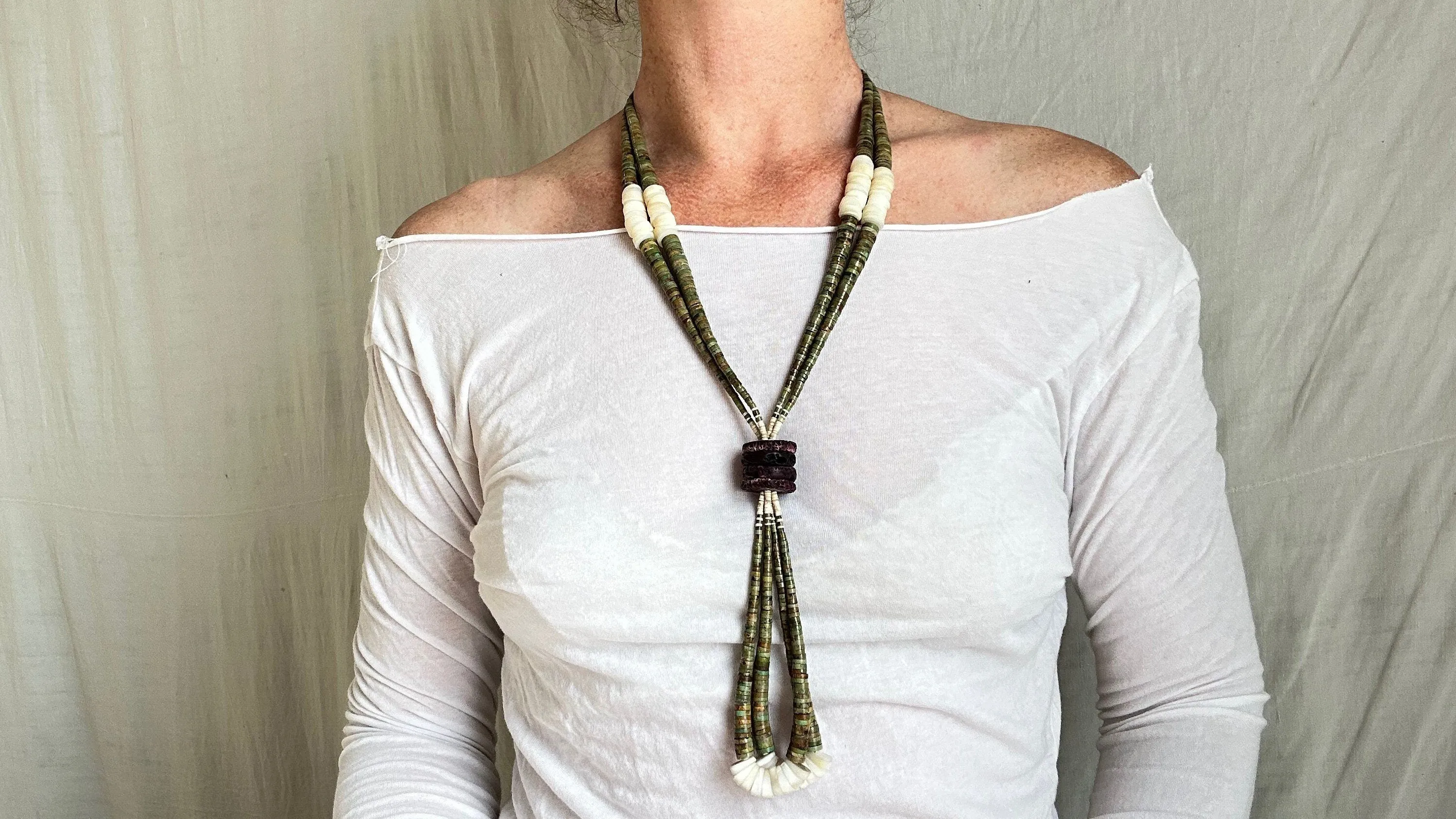 Vintage Kewa Pueblo Jacla Necklace. Turquoise. Santo Domingo. Native American