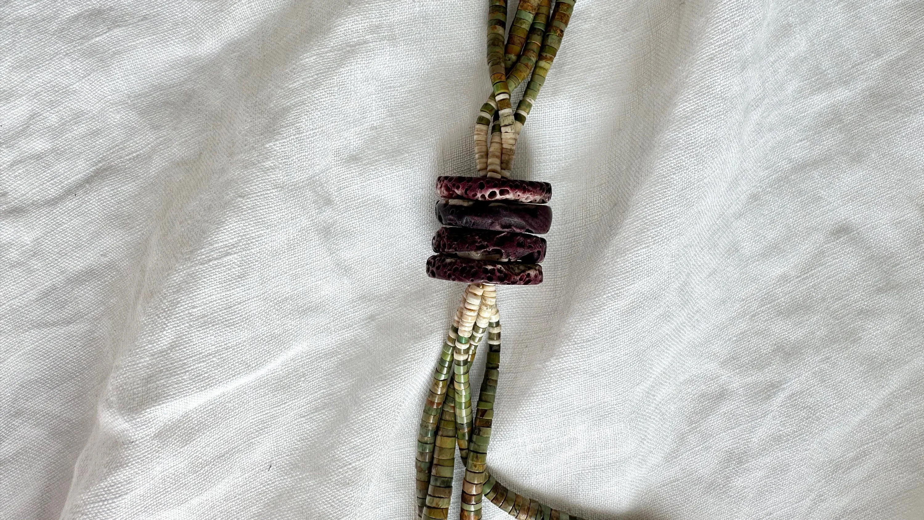 Vintage Kewa Pueblo Jacla Necklace. Turquoise. Santo Domingo. Native American