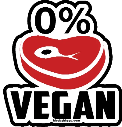 Zero Percent Vegan BBQ Sticker 3” – Funny BBQ Humor Sticker