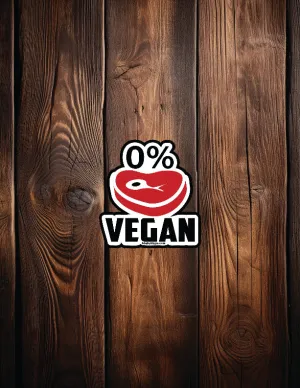 Zero Percent Vegan BBQ Sticker 3” – Funny BBQ Humor Sticker